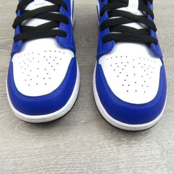 Air Jordan 1 Low GS Size 7Y White Hyper Royal Black Shoes NEW - Picture 5 of 14